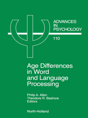 cover image of Age Differences in Word and Language Processing